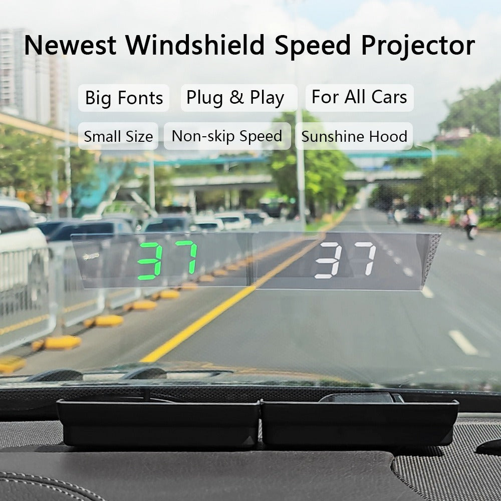GPS Speedometer Universal Heads-Up Display Dashboard Speed Indicator Clear View