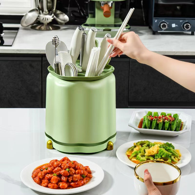 Rotating Tool Holder Petal Top Rack Slotted Openings Utensil Organiser 22cm