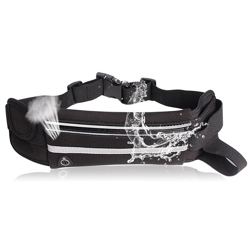 Adjustable Waterproof Running Waist Belt Bag Bottle Holder Storage Zip Pocket
