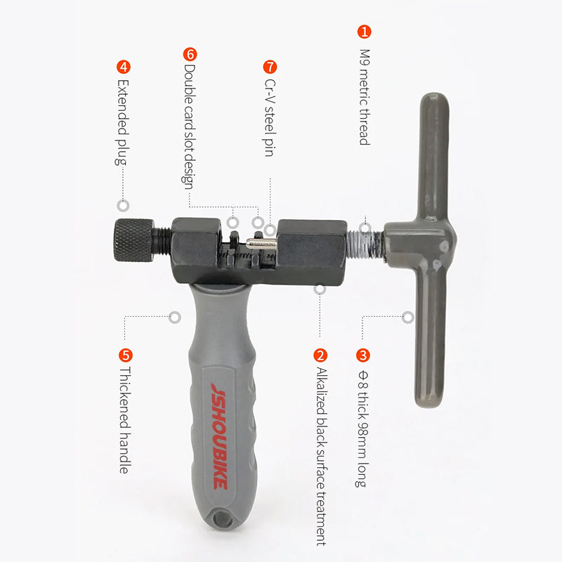 Universal Bike Chain Breaker v3.8: Single to 12-Speed MTB Road Bike Repair Tool