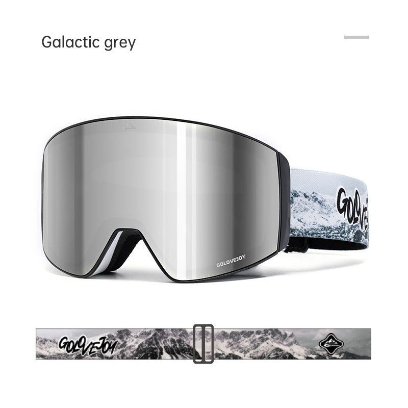Magnetic Ski Goggles UV Protection Double Lens Anti-Fog Windproof Skiing Gear