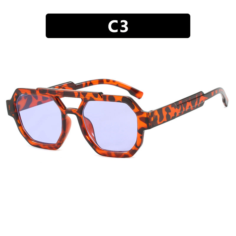 Men's Polygonal Frame Sunglasses UV400 Protection Scratch Resistant Lightweight