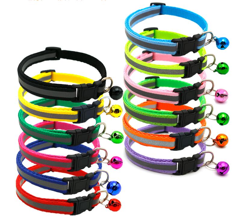 Adjustable Reflective Pet Collar with Bell Luminous Cat & Dog Collar | 19-32cm