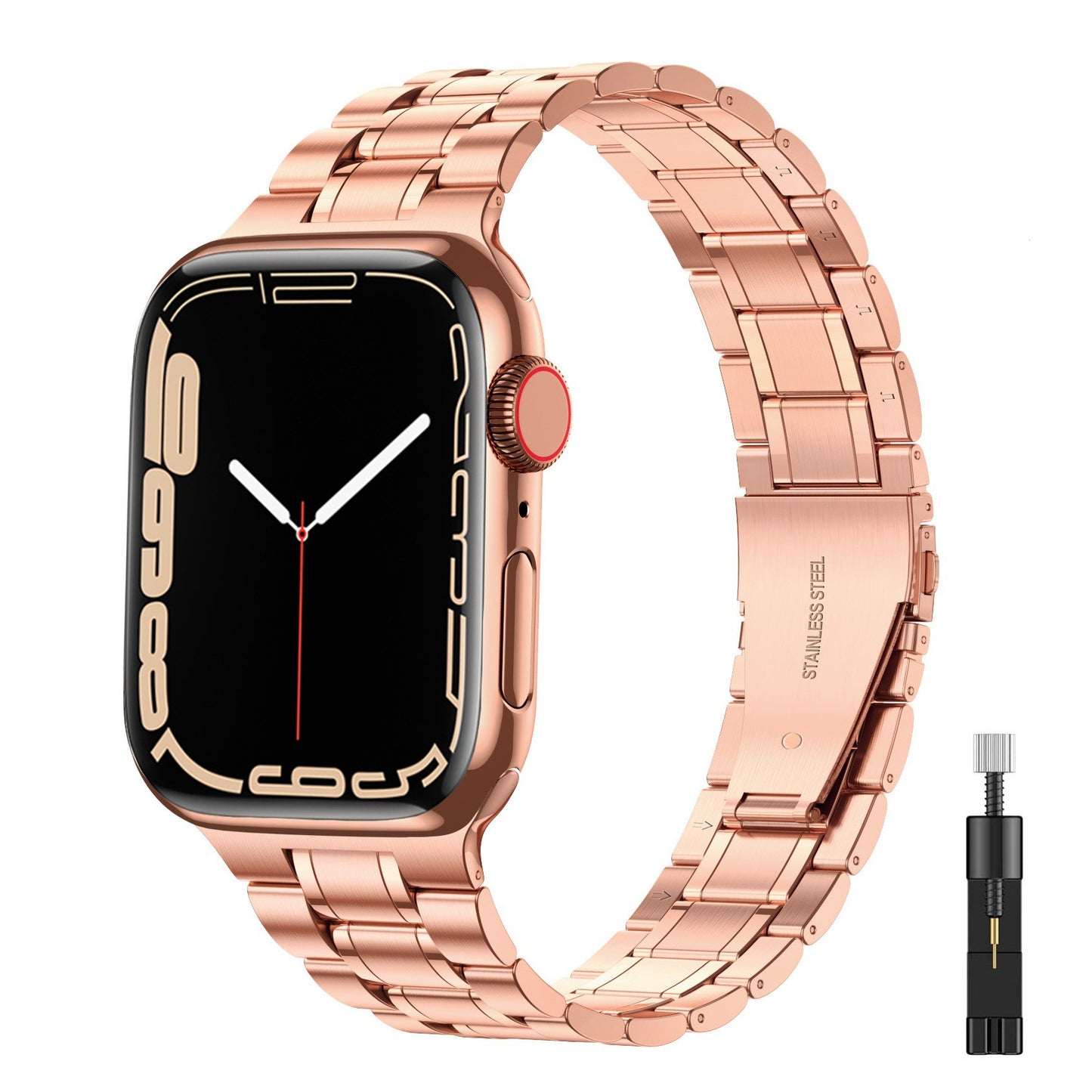 Stainless Steel Metal Strap for Apple Watch 3 4 5 6 7 8 9 Ultra Silver Rose Gold