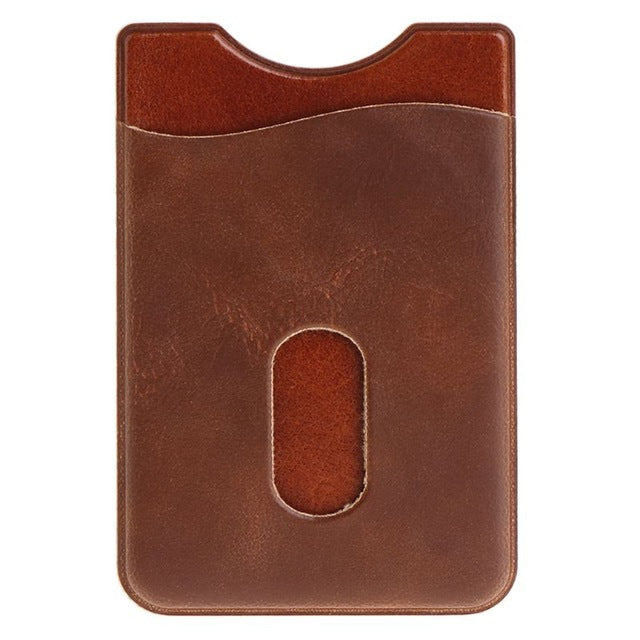 Leather Card Holder Sticker For Mobile Phone Back Pocket Wallet Case Black Brown