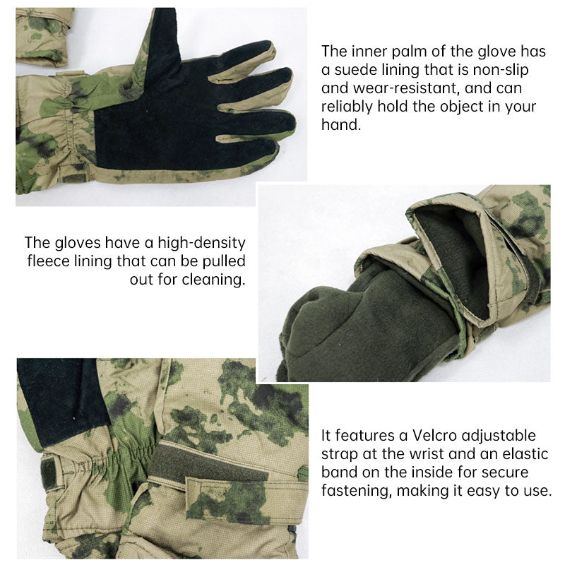 Insulated Tactical Camouflage Gloves Winter Five-Finger Cold Weather Protection