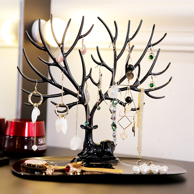 Jewellery Display Stand Deer Antler Tree Tray Organiser 25cm 15cm 22cm Compact