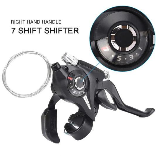 MTB Bicycle Shifter Levers 3x7 21 Speed Brake Shift Cable Cycling Disc Handle