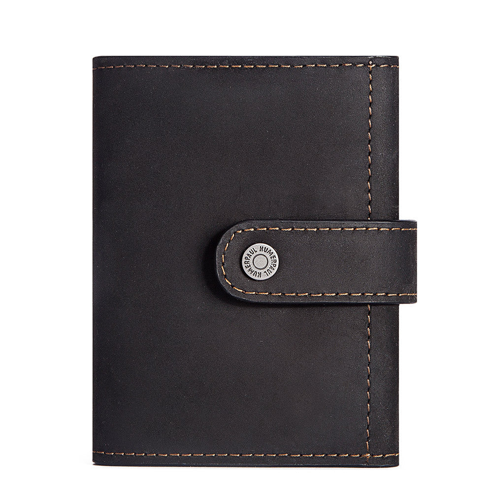 Genuine Leather Mens Wallet Coin Purse RFID Protection Multiple Card Slots Secure