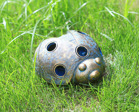 Solar LED Ladybug Garden Light Weather-Resistant Resin Decor 14x13x7.5cm Outdoor
