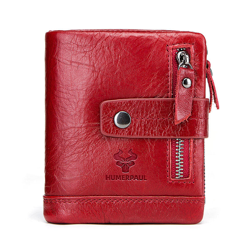 Leather Zipper Wallet Multifunctional Clutch RFID Blocking Secure Spacious Organizer