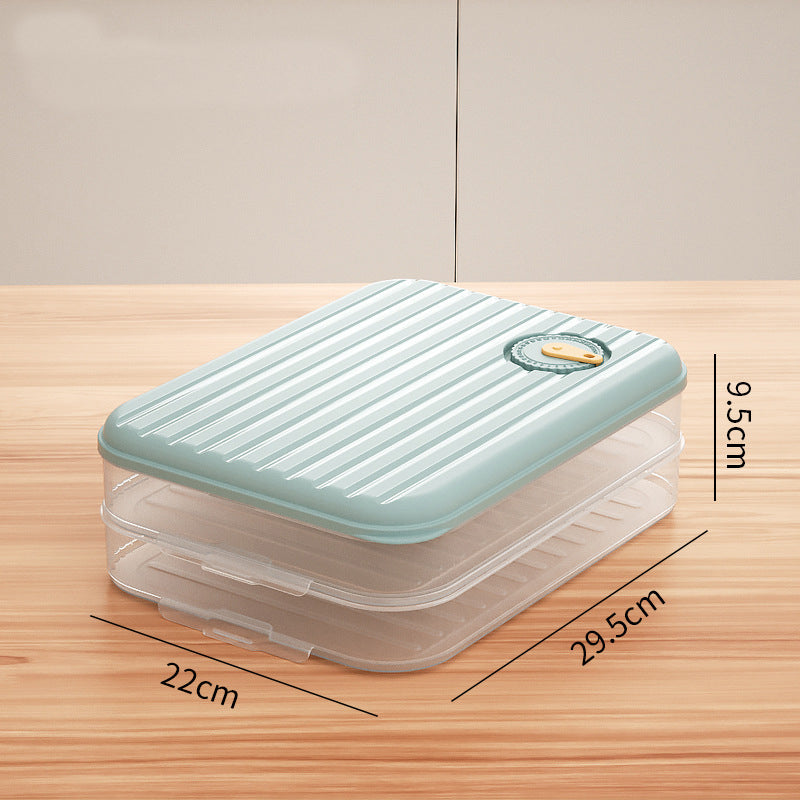 Dumpling Box Frozen Fresh Storage Stackable Snap Latch Vent 29.5cm 22cm 6cm