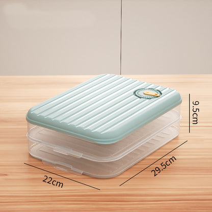 Dumpling Box Frozen Fresh Storage Stackable Snap Latch Vent 29.5cm 22cm 6cm