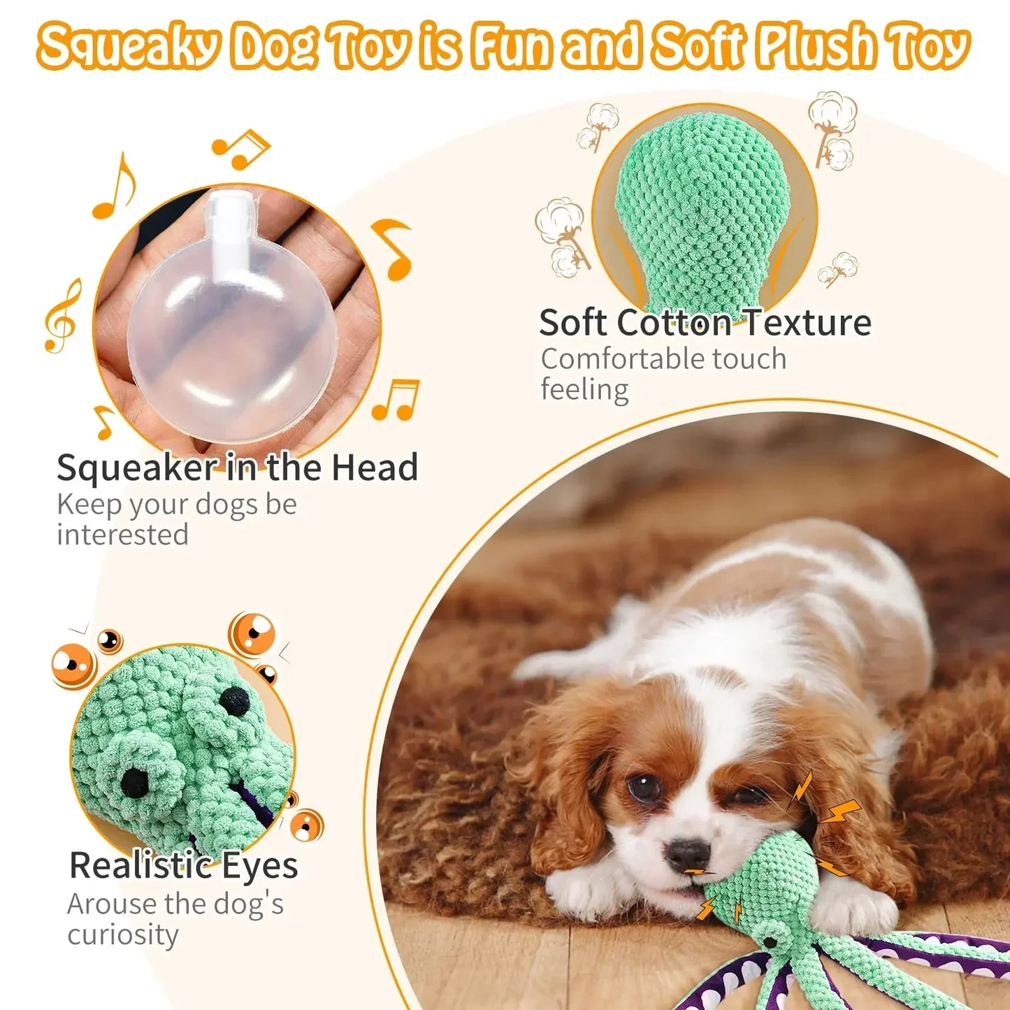 Interactive Pet Dog Octopus Toy Teeth Cleaner Puzzle Durable Rubber Play Fetch