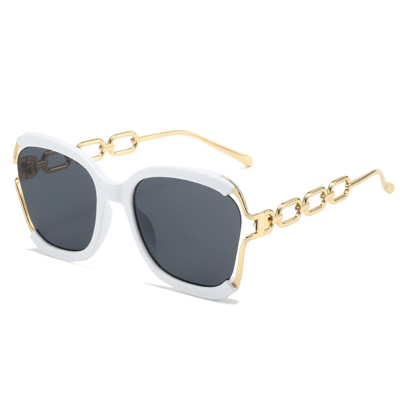 Womens Sunglasses UV400 Protection Metal Hollow Oval Frame Stylish Outdoor Eyewear