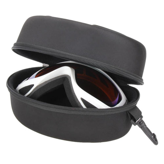 EVA Ski Goggle Case Durable Scratch Crush Resistant Zip Secure Portable Hook