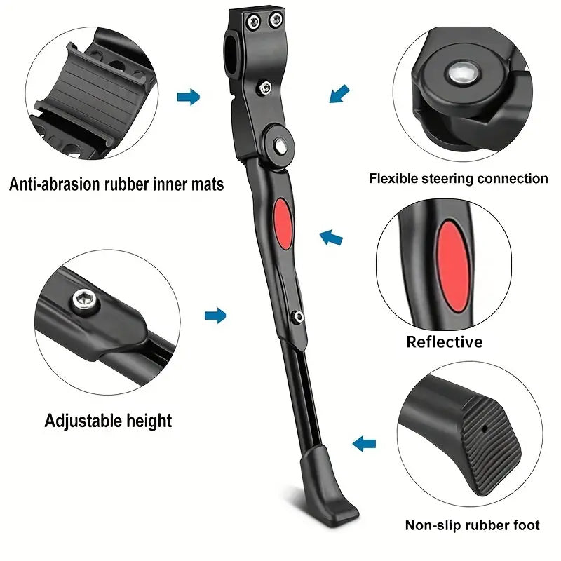 Adjustable Bicycle Side Stand Rack Parking Support for 22-26 Inch Mountain Bikes