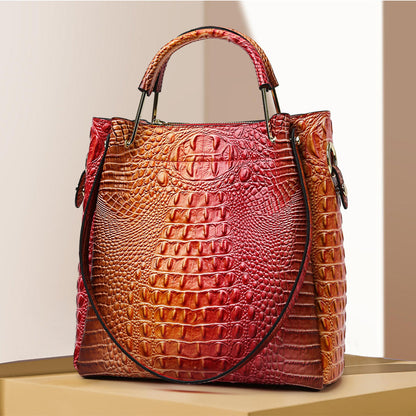 Large Capacity Women's Embossed Tote Bag Maternity Bucket Bag Fashion Accessory