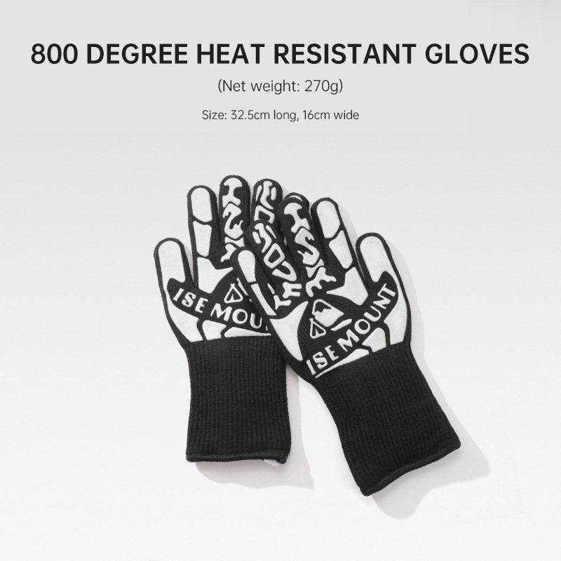 Silicone BBQ Gloves Offering Thermal Resistance Maximum 800 Degrees Protection