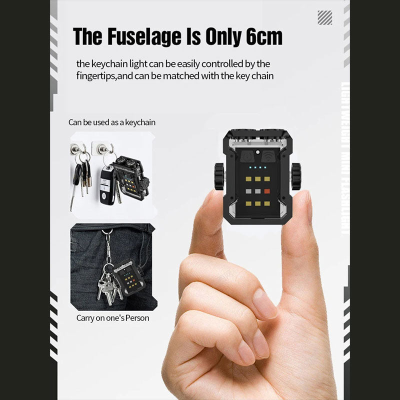 Rechargeable COB LED Keychain Flashlight Mini Lantern Multiple Brightness Levels