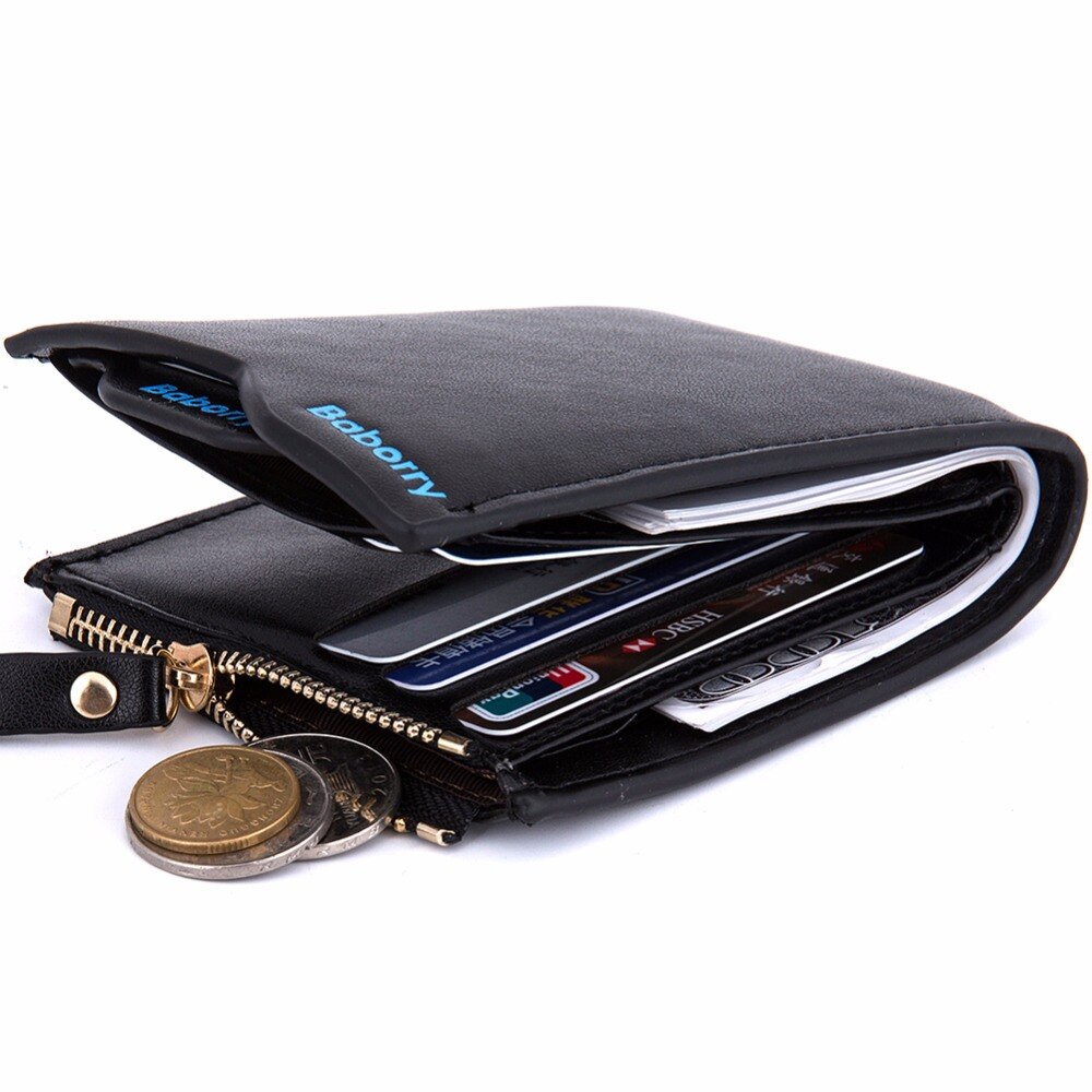 Men's Slim Bifold Wallet Faux Leather Card Holder Coin Pocket Billfold Organizer