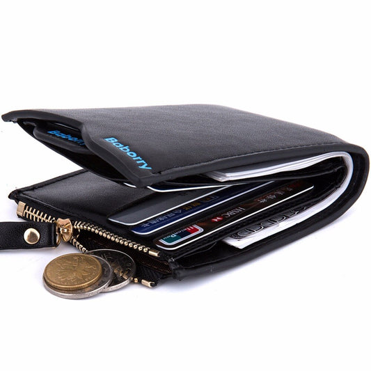 Men's Slim Bifold Wallet Faux Leather Card Holder Coin Pocket Billfold Organizer