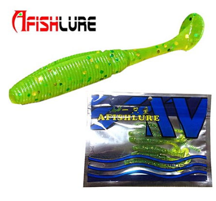 Soft Worm Paddle Tail Lure 6 Pack 75mm 3.2g Freshwater Bass Swimbait Fishing