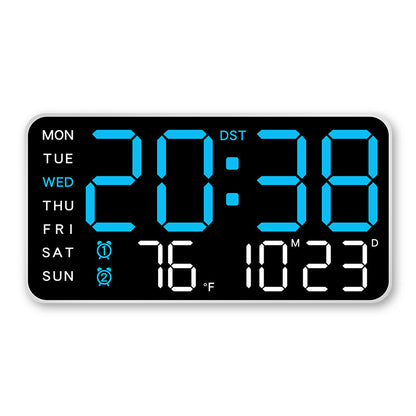 LED Digital Wall Clock with Temperature Indicator USB/Battery Powered Office Use