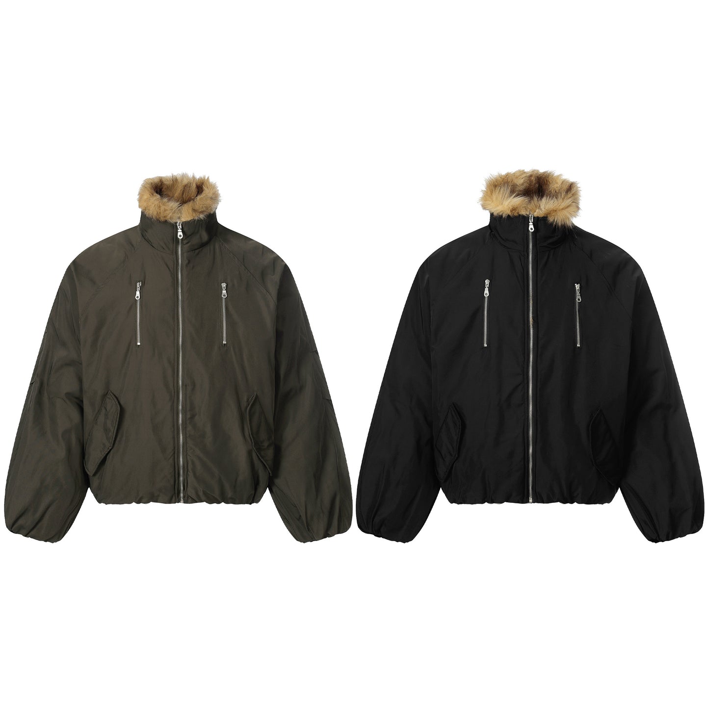 Men's Short Harrington Jacket Faux Fur Collar Winter Fashion Essential