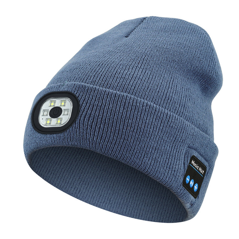 Bluetooth 5.4 Stereo LED Beanie USB Rechargeable Three-Level Light Winter Hat