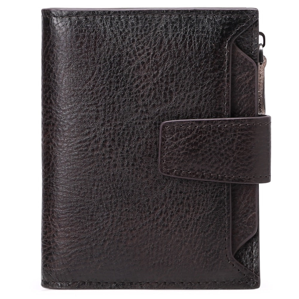 Men's Genuine Cowhide Leather Wallet Stylish Casual Design 14 Card Slots Gift