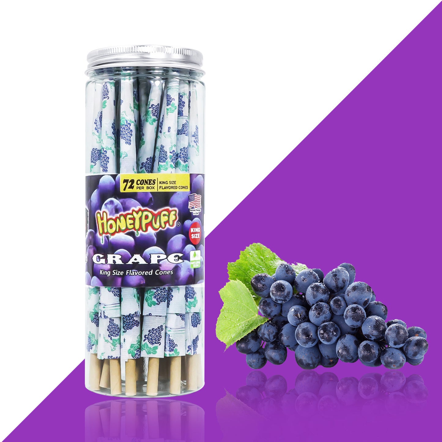 HoneyPuff Pre-Rolled Flavoured Cones King Size 72 Pieces Premium Quality Papers