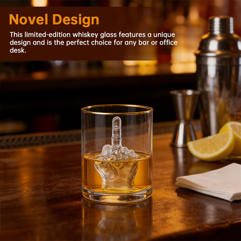 Whiskey Glass 3D Middle Finger Unique Novelty Quality Premium Whisky Present