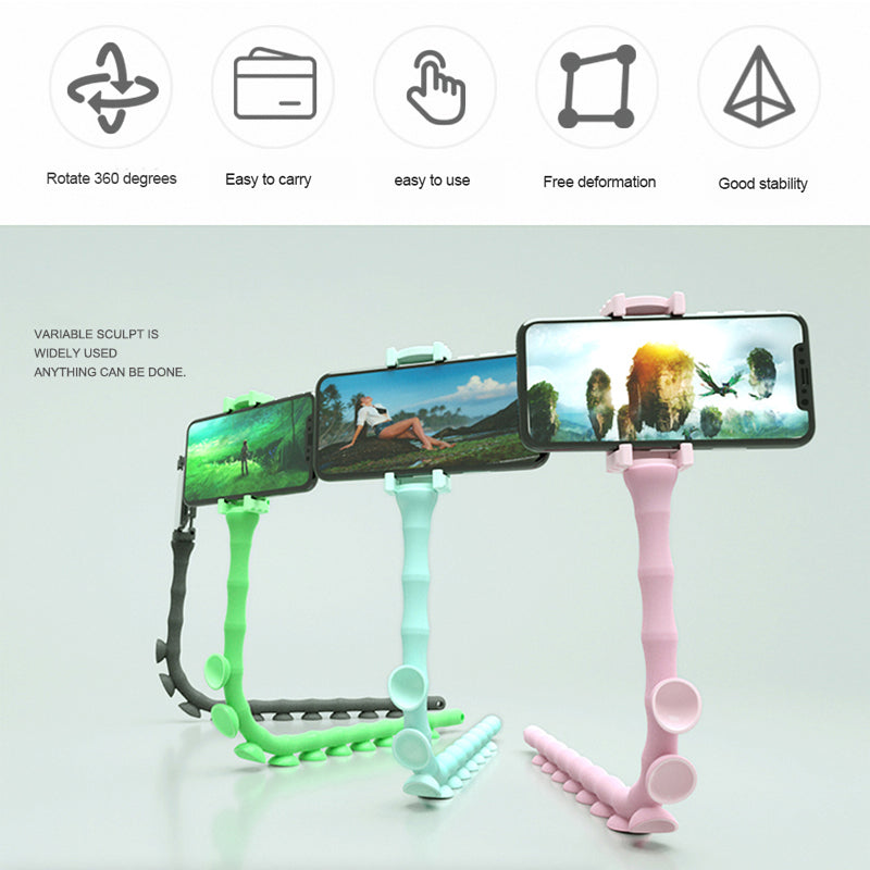 Caterpillar Suction Cup Smartphone Holder Adjustable Surface Mount Secure Grip
