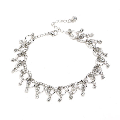 Dangle Chain Crystal Drop Beach Yoga Anklet Rhinestone Tassel Womens Jewellery