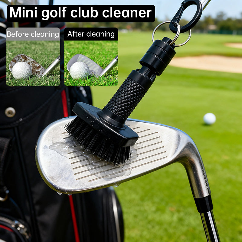 Magnetic Golf Brush Groove Cleaner Quick Release Pocket Clip Black Carabiner