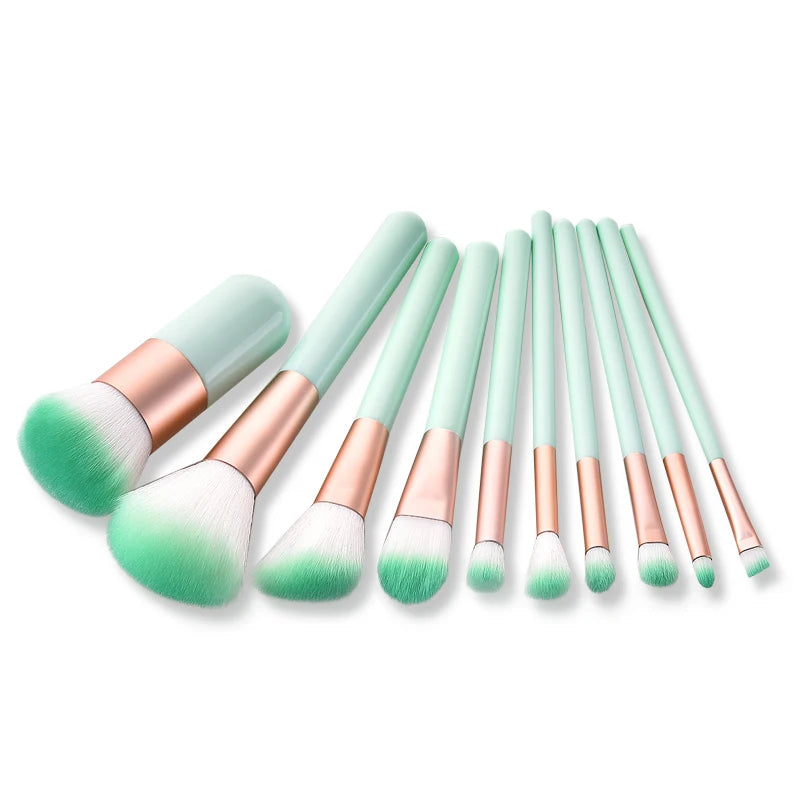 Professional Makeup Brush Kit 10 Piece Persian Wool Eye Shadow Foundation Tools