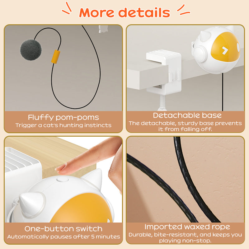 Automatic Interactive Electric Cat Toy Ball Self-Rotating Jumping Motion Teaser