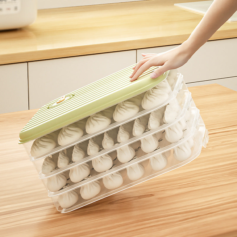 Dumpling Box Frozen Fresh Storage Stackable Snap Latch Vent 29.5cm 22cm 6cm