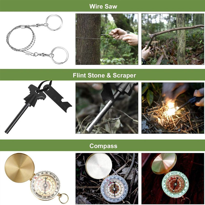 Comprehensive Outdoor Survival Kit Emergency Tools and Tactical Gear Camping