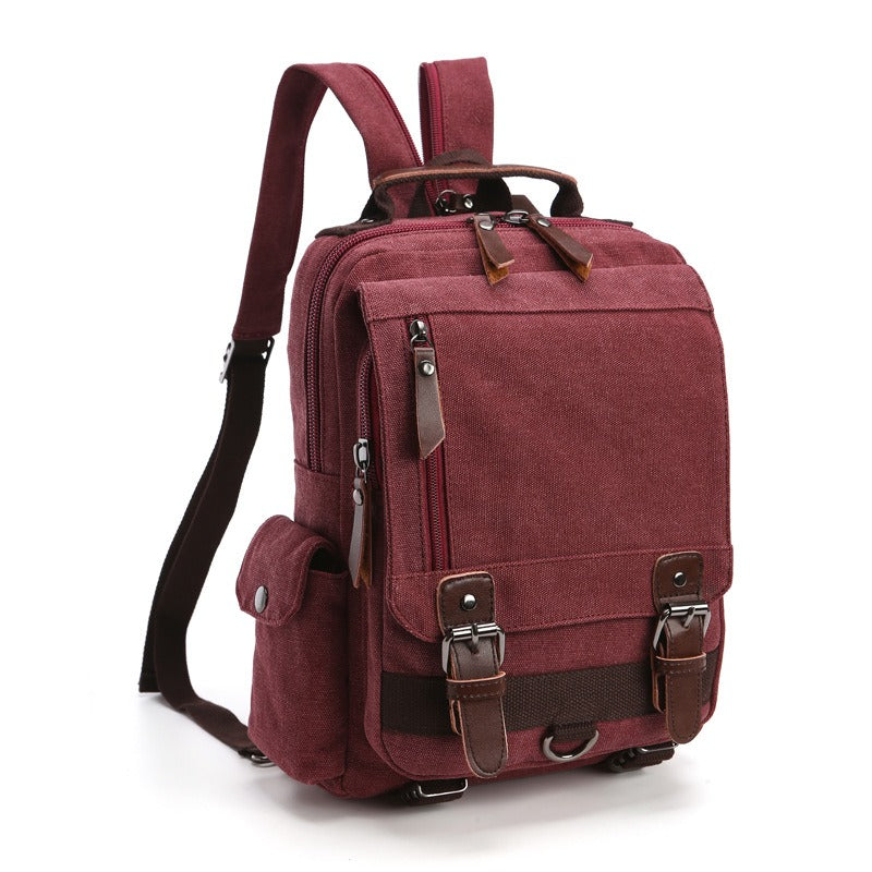 Men's Women's Canvas Backpack Travel Shoulder Bag Laptop Rucksack School Bags