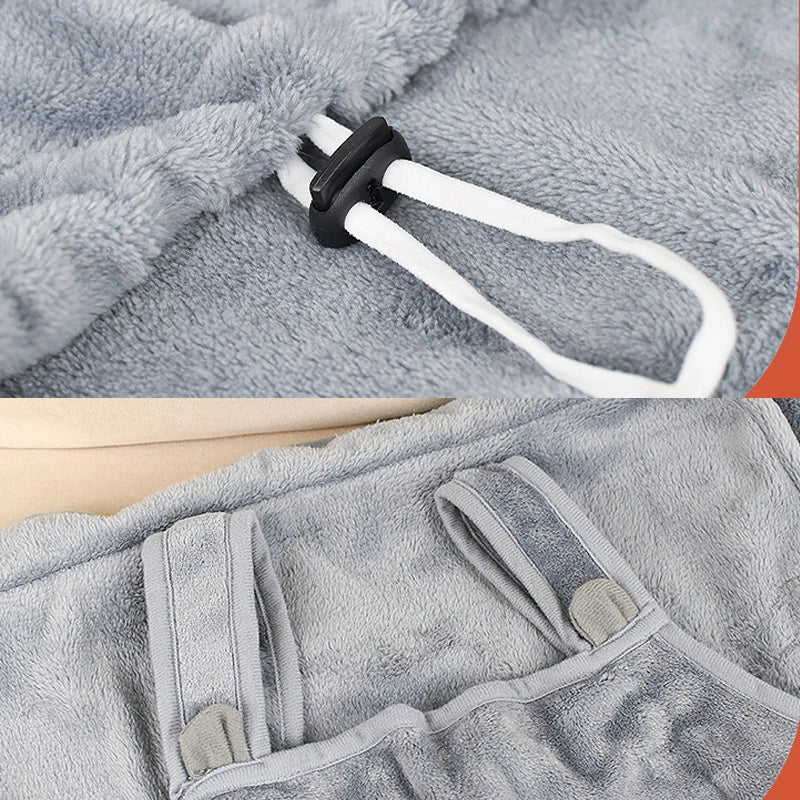 Pet Carrier Apron for Cats Dogs Winter Plush Travel Pouch Soft Bag Adjustable Grey