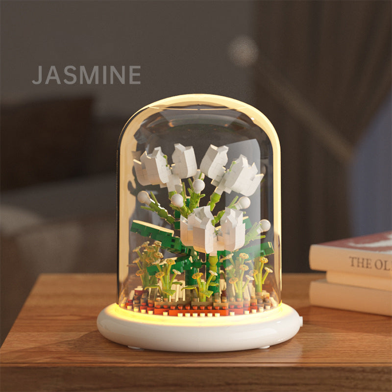 Sunflower Jasmine Build Kit Toy Compatible Diamond Particle Construction Blocks