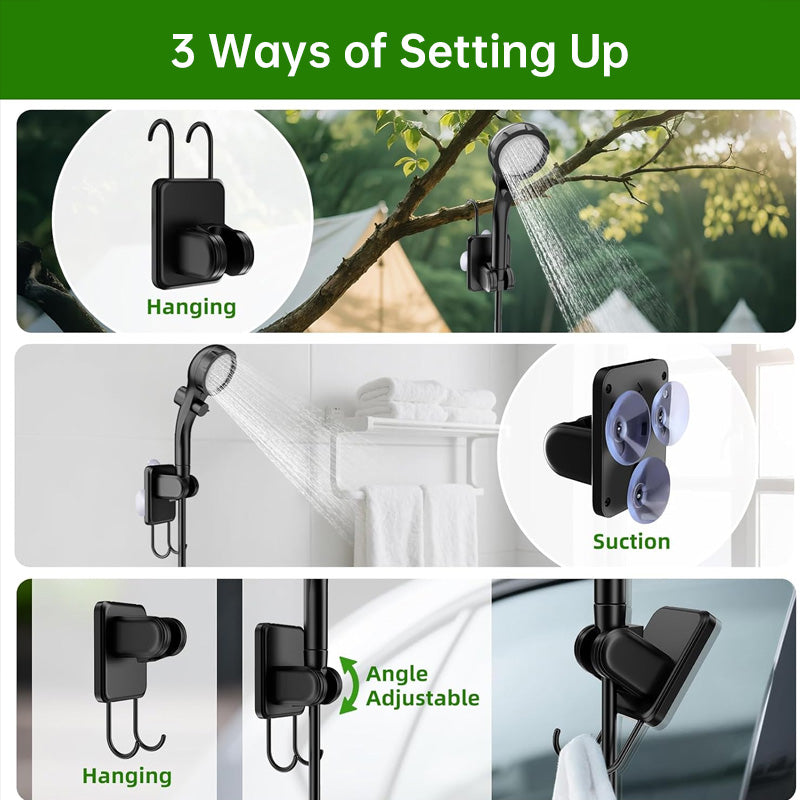 Outdoor Camping Shower 6000mAh USB-C Rechargeable Waterproof Digital Display
