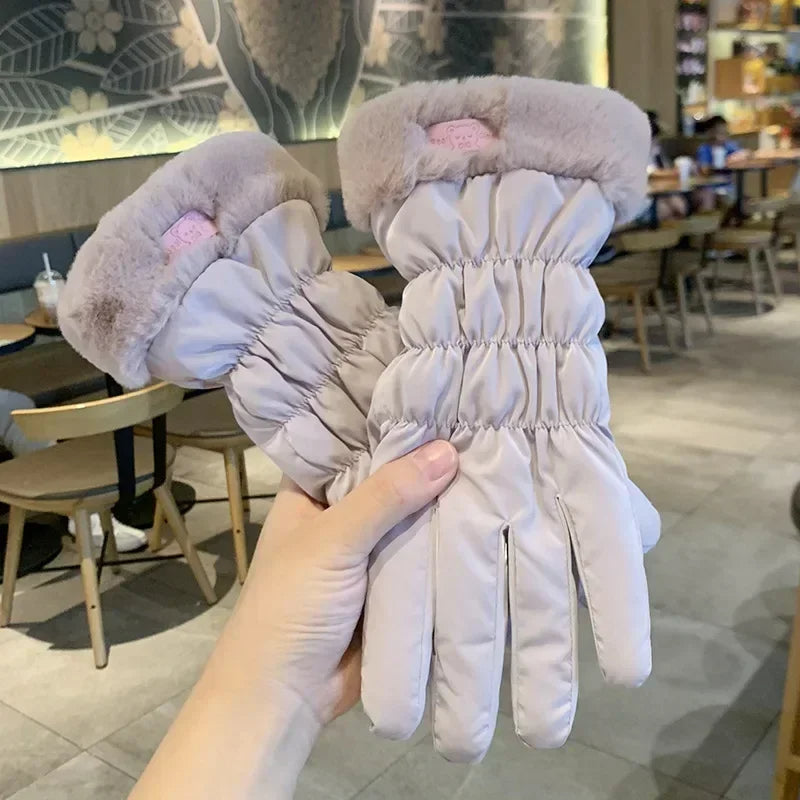 Women's Winter Fleece Gloves Thermal Insulated Skiing Cycling Mountaineering Warm