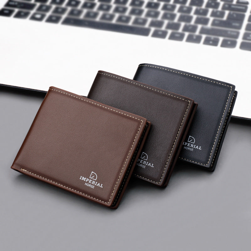Men's Short Soft Leather Wallet Secure Zip Closure Multiple Credit Card Slots