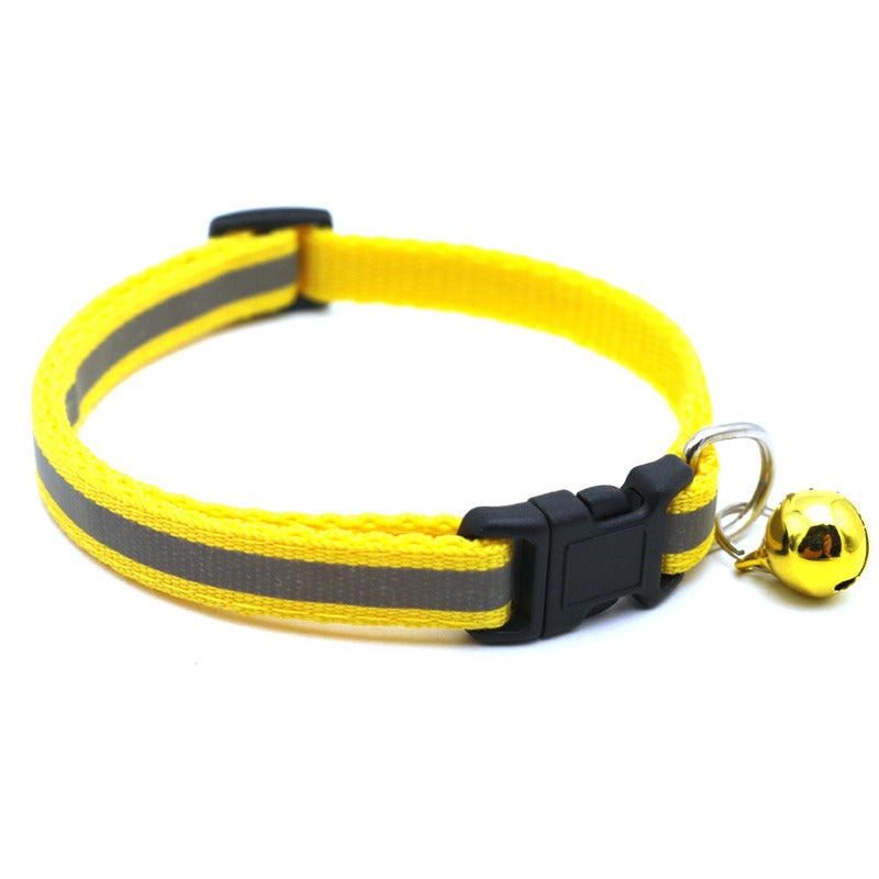 Adjustable Reflective Pet Collar with Bell Luminous Cat & Dog Collar | 19-32cm
