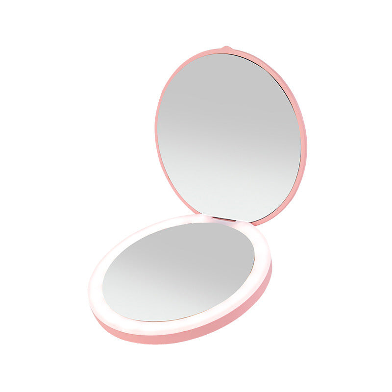 2x Portable LED Makeup Mirror Compact Rechargeable Beauty Light Travel Vanity