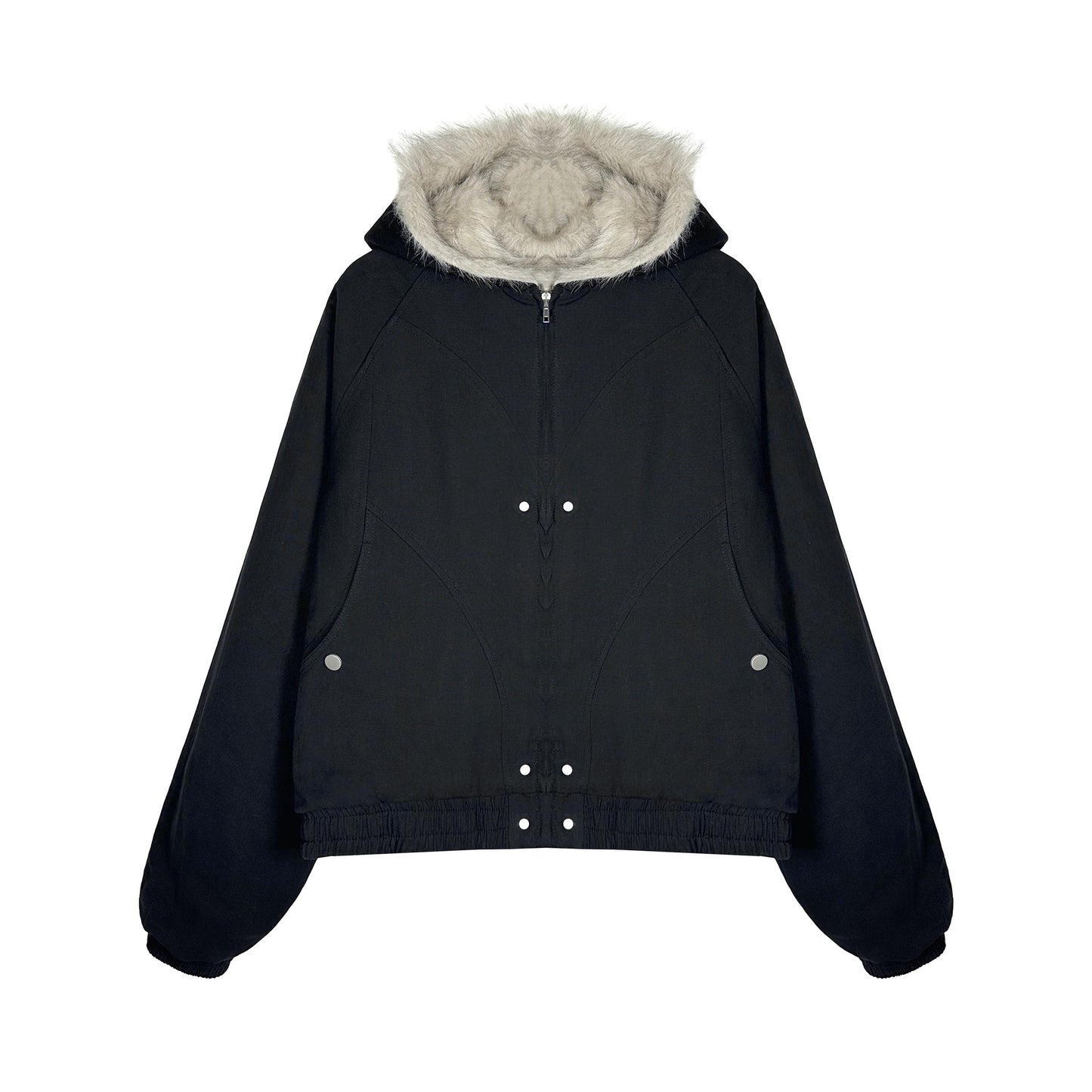 Men's Winter Cotton Jacket Casual Mountain Hawk Design Deconstructed Loose Fit