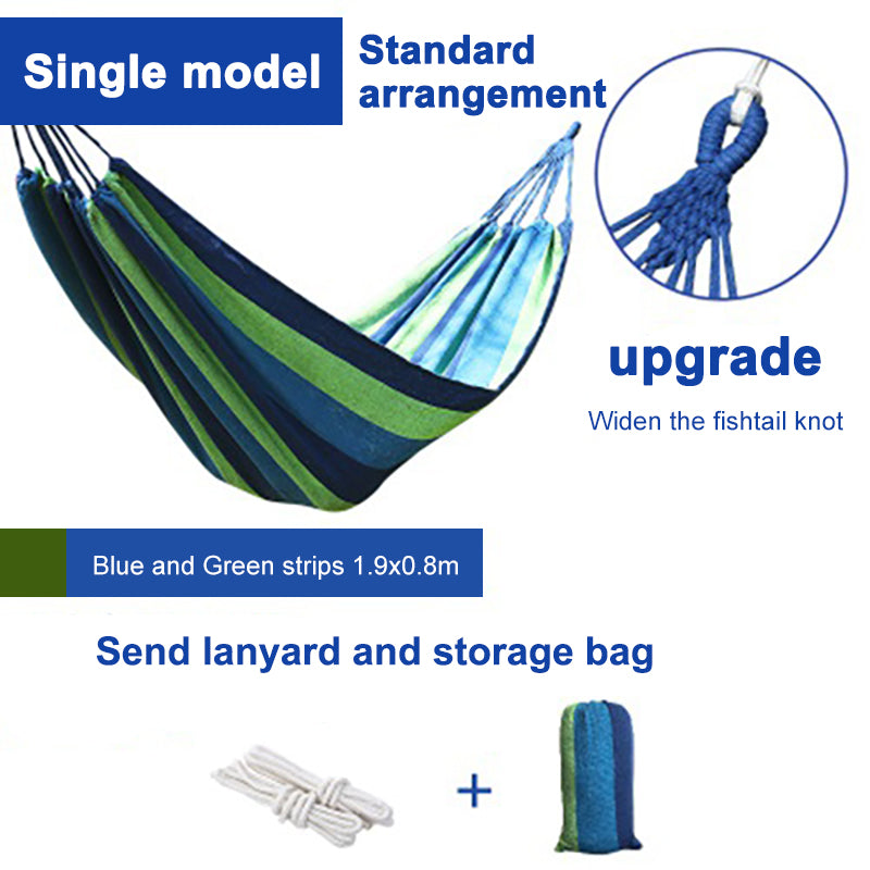 Outdoor Single Hammock 260x80cm Lightweight Durable Canvas Travel Sleep Gear